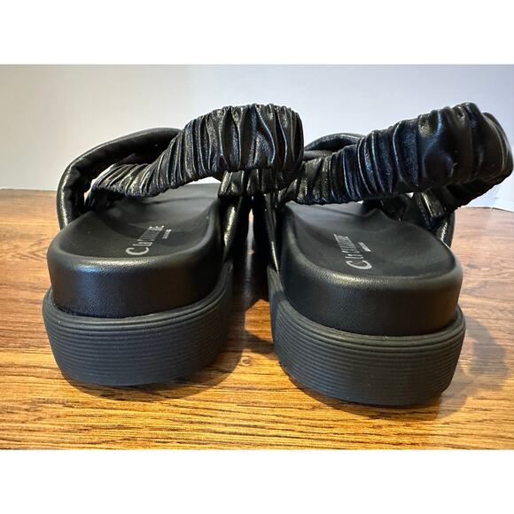 La Canadienne Women's Redmond Leather Sandals Black Size 38.5 (US ~8) Minimalist - Picture 5 of 9
